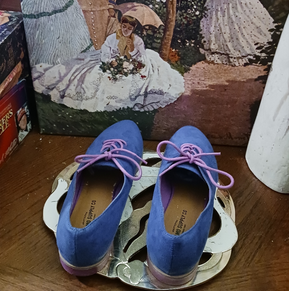 👞 🎁MOSSIMO BLUE SUEDE SHOES SIZE 6 👞 Like New! A Awesome Gift. - Picture 8 of 8